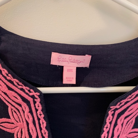 Lilly Pulitzer Navy and Pink Tunic - Picture 2 of 2